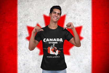 Canada Ottawa North America Vintage Map T-Shirt – Patriotic Graphic Tee