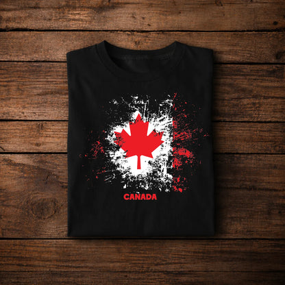 Canada Watercolor Maple Leaf Shirt – Patriotic Canadian Flag Graphic Tee