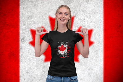 Canada Watercolor Maple Leaf Shirt – Patriotic Canadian Flag Graphic Tee