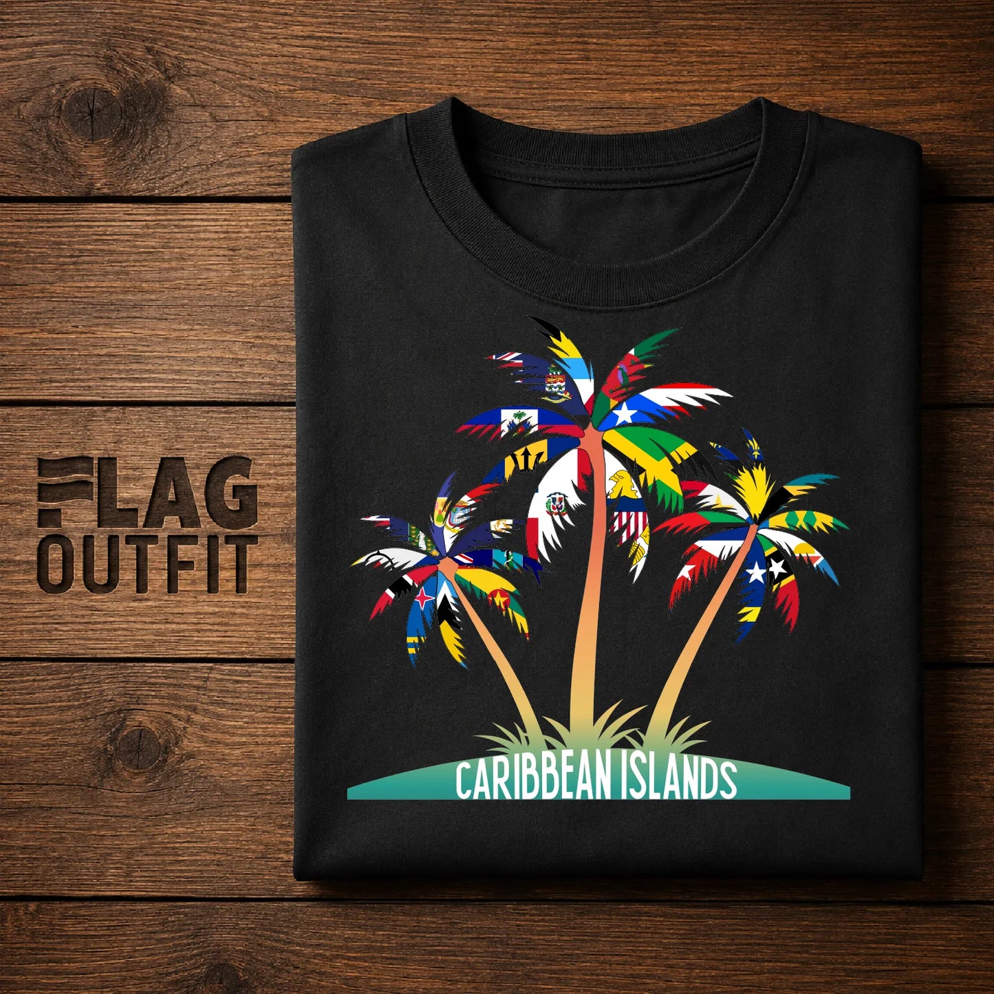Caribbean Islands Flags T-Shirt, Caribbean Palm Trees Shirt, Caribbean Pride Tee, Tropical Islands Travel Gift, Caribbean Heritage Souvenir