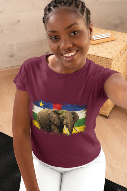 Central African Republic Elephant T-Shirt, Central African Republic Flag Shirt, African Heritage Tee, Patriotic CAR Gift, Travel Souvenir