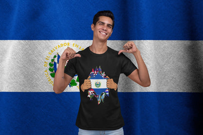 El Salvador Flag Ripped Shirt , Salvadoran Pride Reveal Design