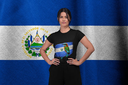 El Salvador Flag and Torogoz Bird Art T-shirt