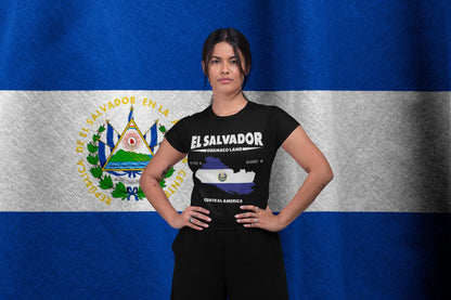 El Salvador 'Guanaco Land' Map T-Shirt with Coordinates (13.7942° N, 88.8965° W)