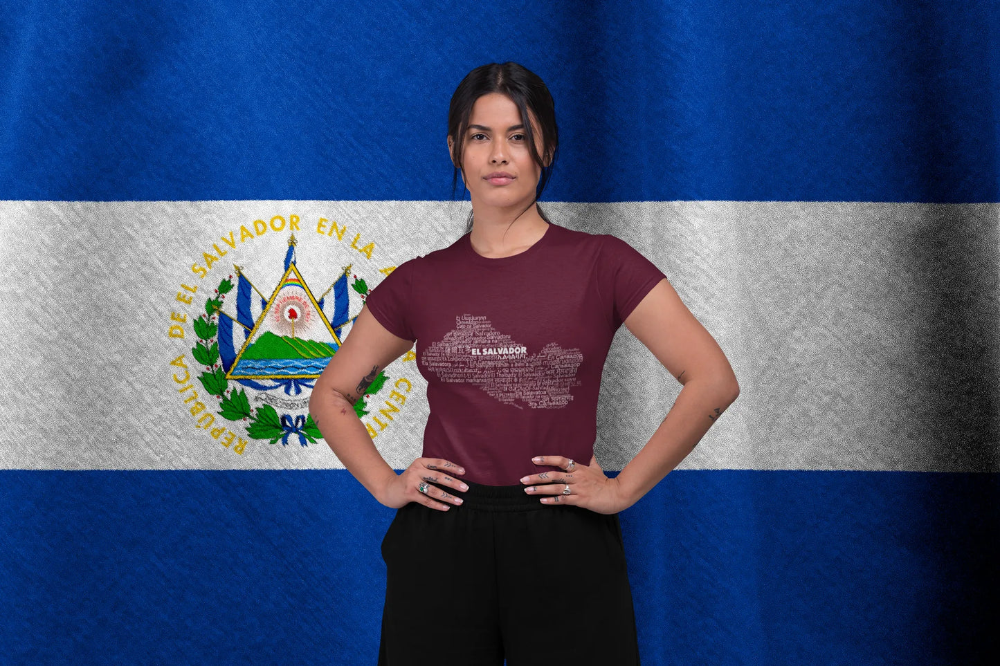 El Salvador Languages Map Shirt | Multilingual Typography Design