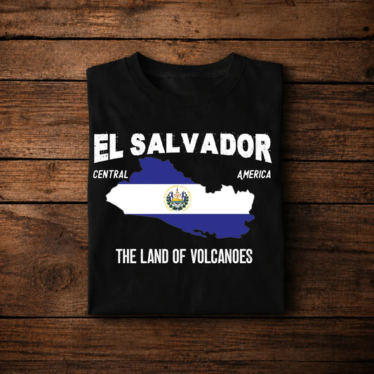 El Salvador Map Shirt | Land of Volcanoes Flag Design