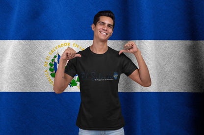 El Salvador 'El Pulgarcito de América' Typography T-Shirt with Anatomical Flag Heart