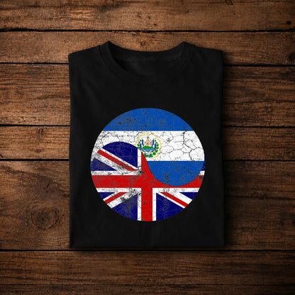 El Salvador UK Flag Yin Yang Shirt, Salvadoran British Pride