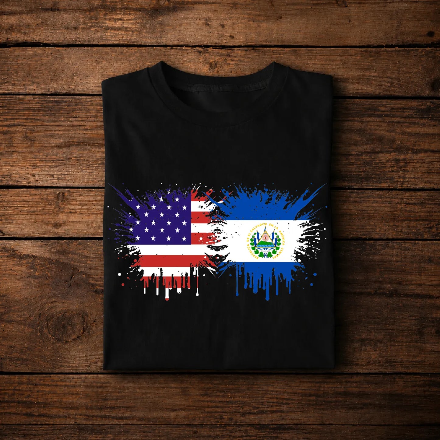 El Salvador USA Flag Splash Shirt | Salvadoran American Pride