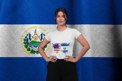 El Salvador USA Flag Splash Shirt | Salvadoran American Pride