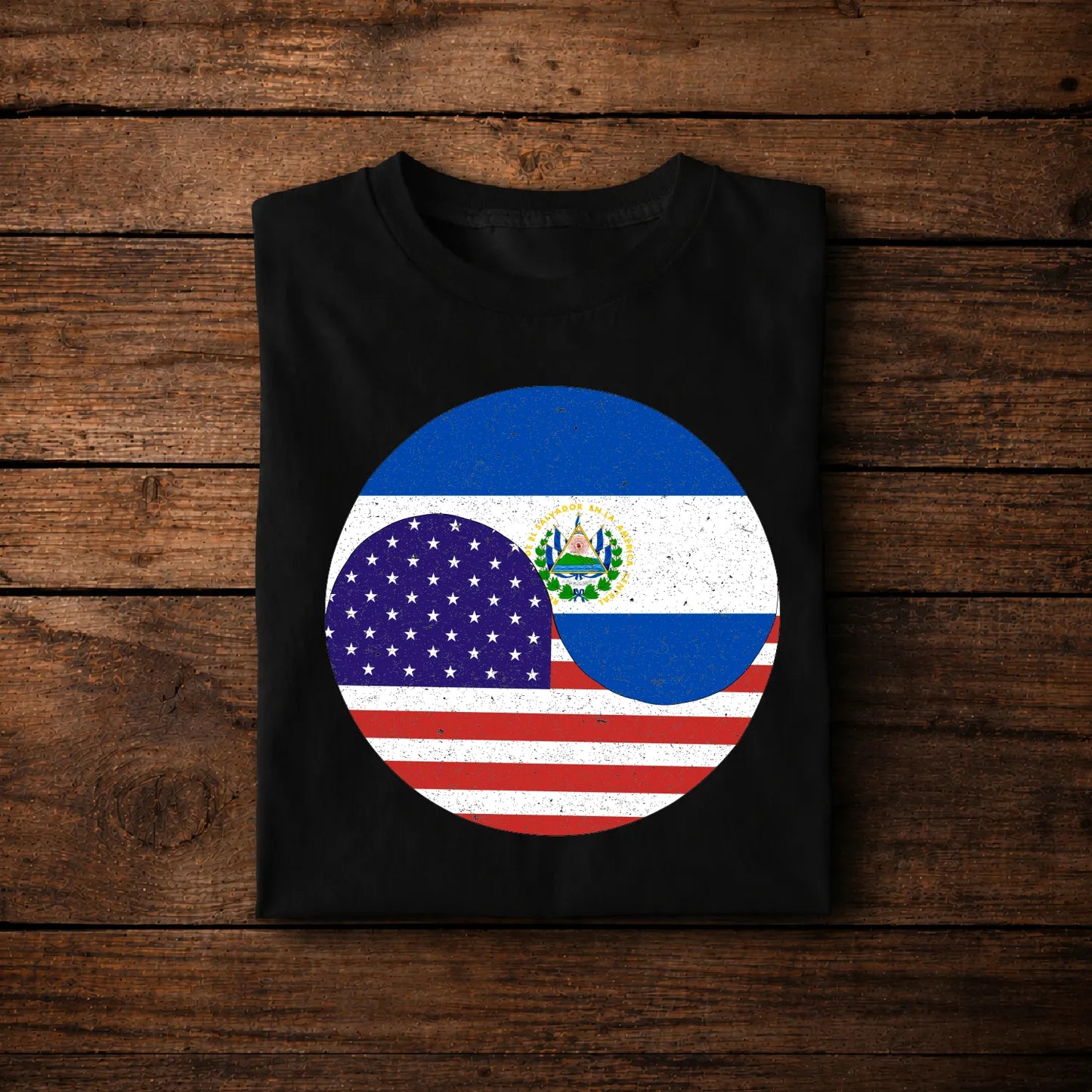 El Salvador USA Flag Yin Yang Shirt, Salvadoran American Pride