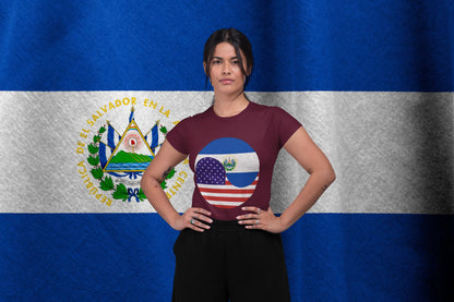 El Salvador USA Flag Yin Yang Shirt, Salvadoran American Pride