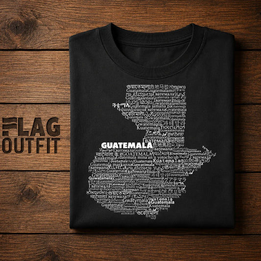 Guatemala Name Languages Map T-Shirt | Multilingual Guatemala Typography