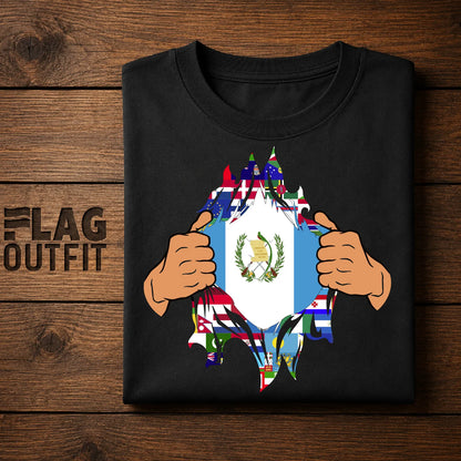 Guatemala Flag Inside Me Shirt | Guatemalan Pride Ripped World Flags Tee