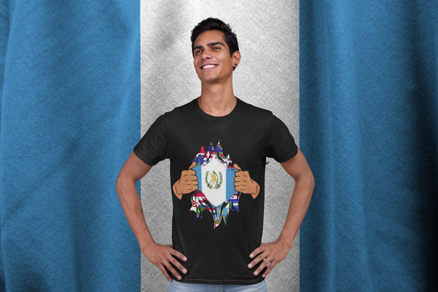 Guatemala Flag Inside Me Shirt | Guatemalan Pride Ripped World Flags Tee