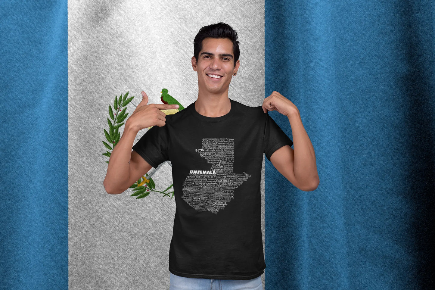 Guatemala Name Languages Map T-Shirt | Multilingual Guatemala Typography