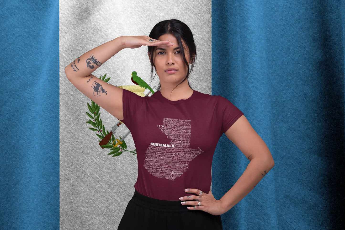Guatemala Name Languages Map T-Shirt | Multilingual Guatemala Typography