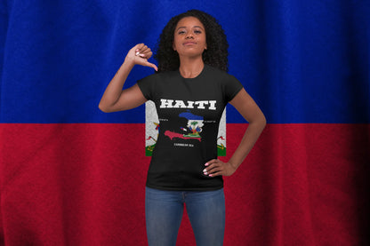 Haiti Localization Map Shirt – Haiti Coordinates Caribbean Sea T-Shirt