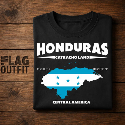 Honduras Catracho Land Shirt | Honduras Map Flag Central America Graphic Tee