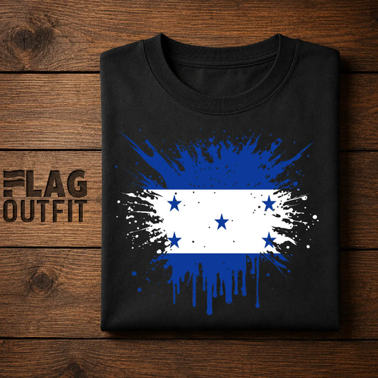 Honduras Flag Paint Splash Shirt | Distressed Honduran Flag Graphic Tee