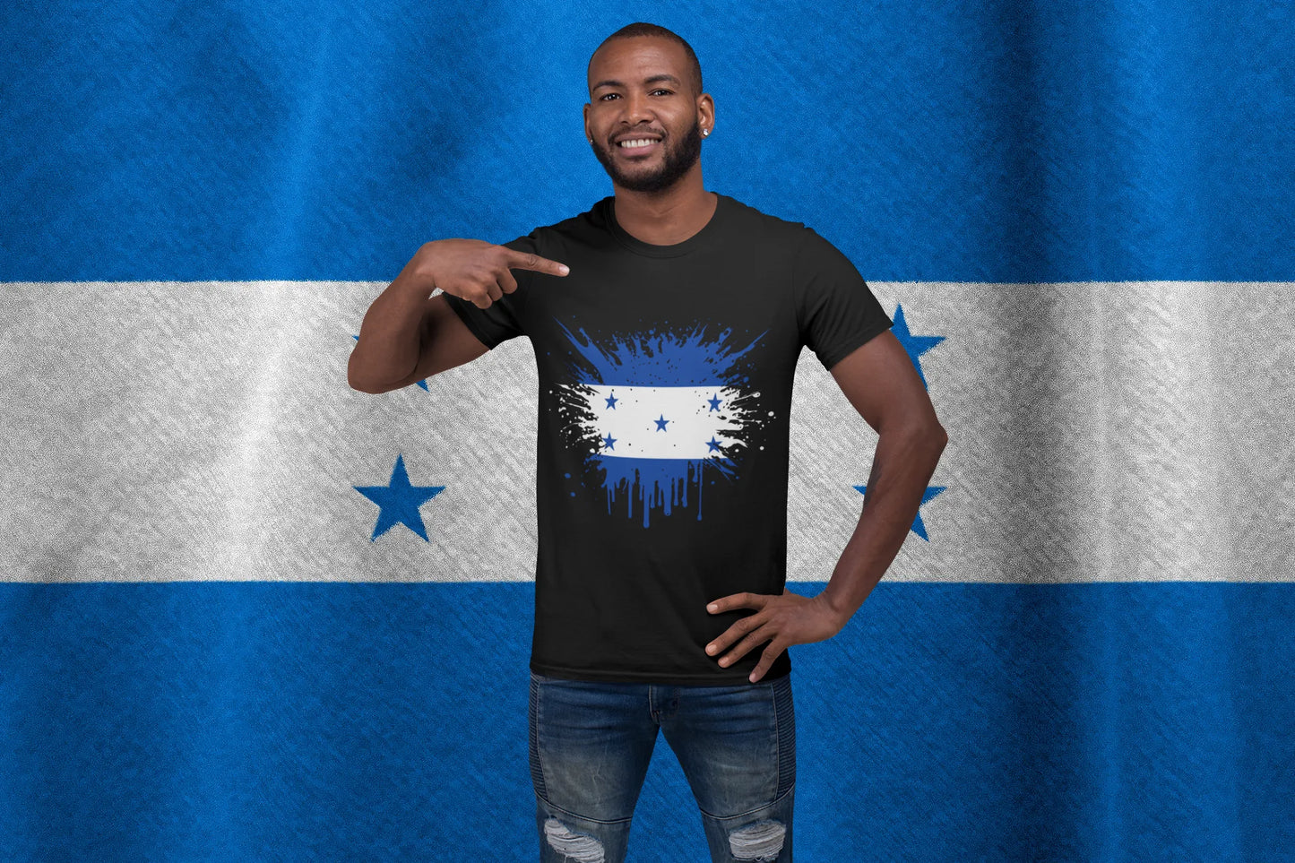 Honduras Flag Paint Splash Shirt | Distressed Honduran Flag Graphic Tee