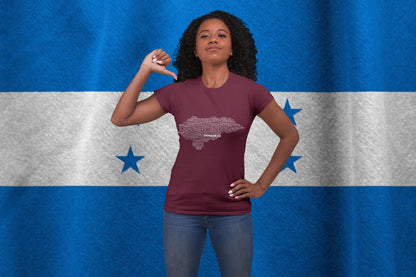 Honduras Languages Map Shirt | Multilingual Honduras Typography Graphic Tee