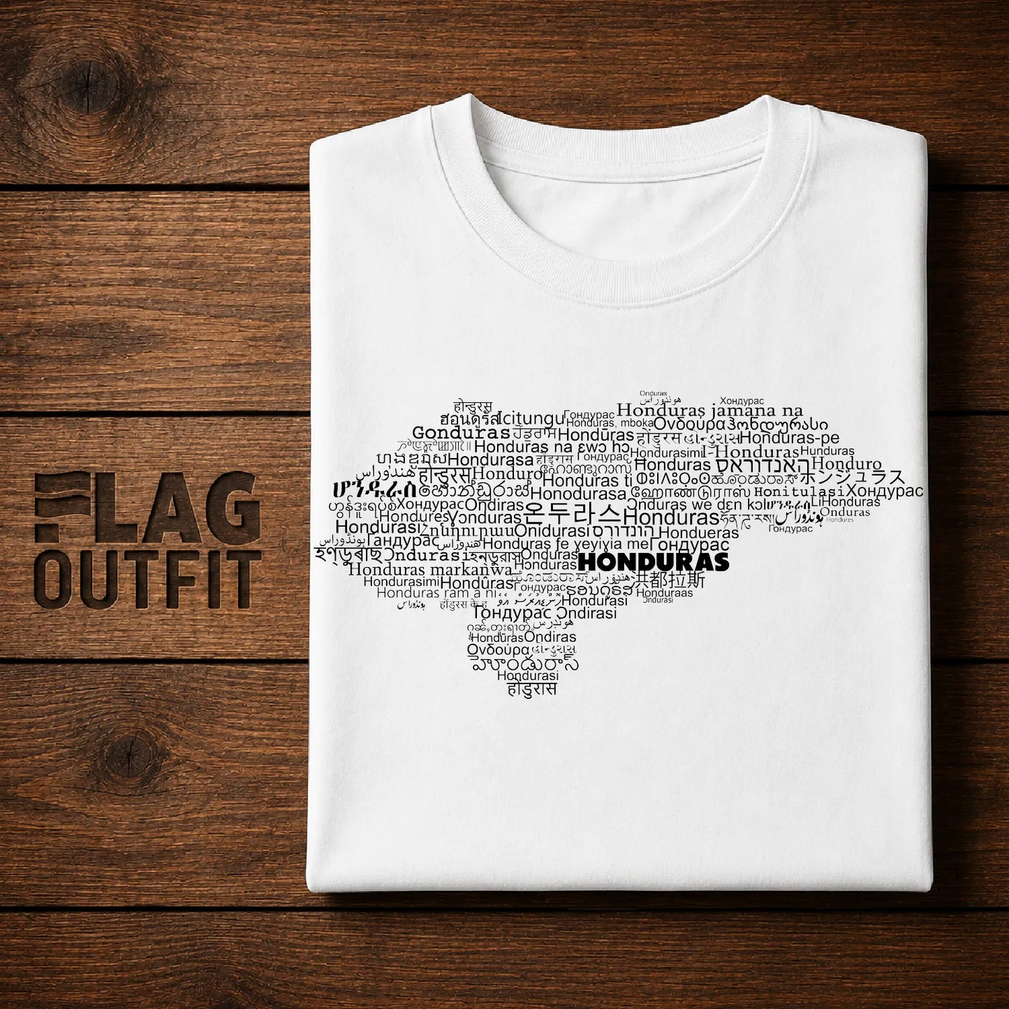 Honduras Map Typography Shirt | Honduras Name in World Languages Design