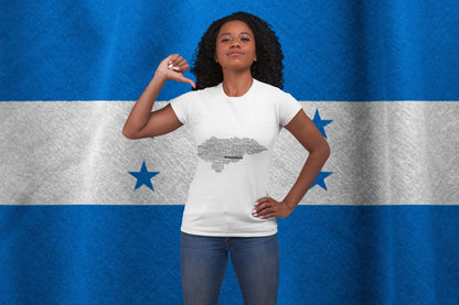 Honduras Map Typography Shirt | Honduras Name in World Languages Design