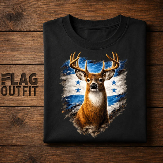 Honduras White-Tailed Deer Shirt | Honduran National Animal Flag Graphic Tee