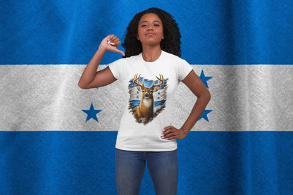 Honduras White-Tailed Deer Shirt | Honduran National Animal Flag Graphic Tee