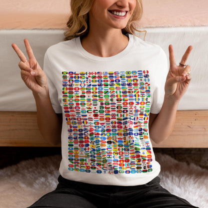 World Flags T-Shirt | All Country Flags Shirt | International Flags Design | Geography Teacher Gift | Travel Lover Tee