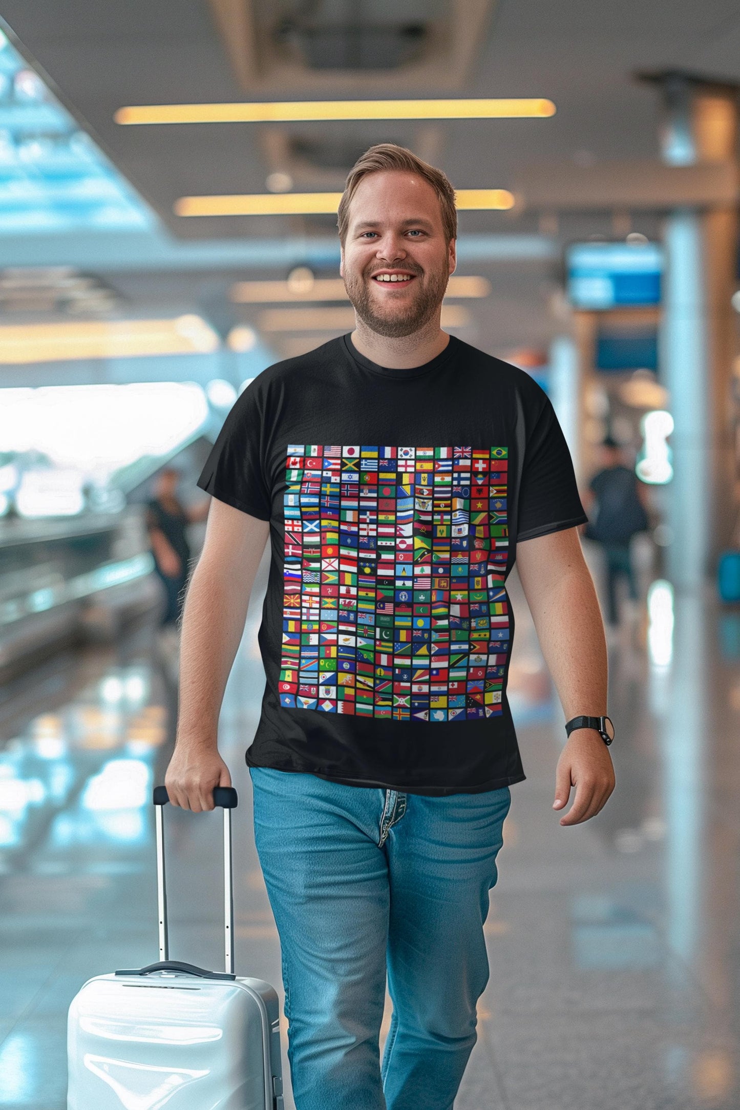 World Flags Grid T-Shirt | International Country Flags Shirt | Geography Lover Gift | Travel Enthusiast Tee