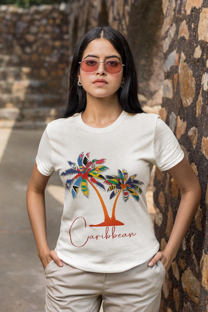 Caribbean Flags Palm Tree T-Shirt | Caribbean Islands Pride Shirt | Tropical Flag Art | Caribbean Heritage Gift