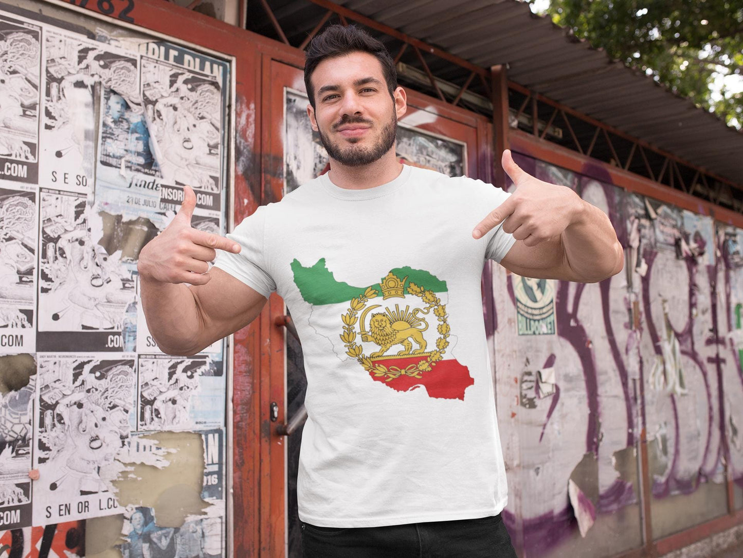 Iran Royal Flag Map Shirt, Persian Lion and Sun T-Shirt, Imperial Iran Heritage Gift, Persian Pride Map Design