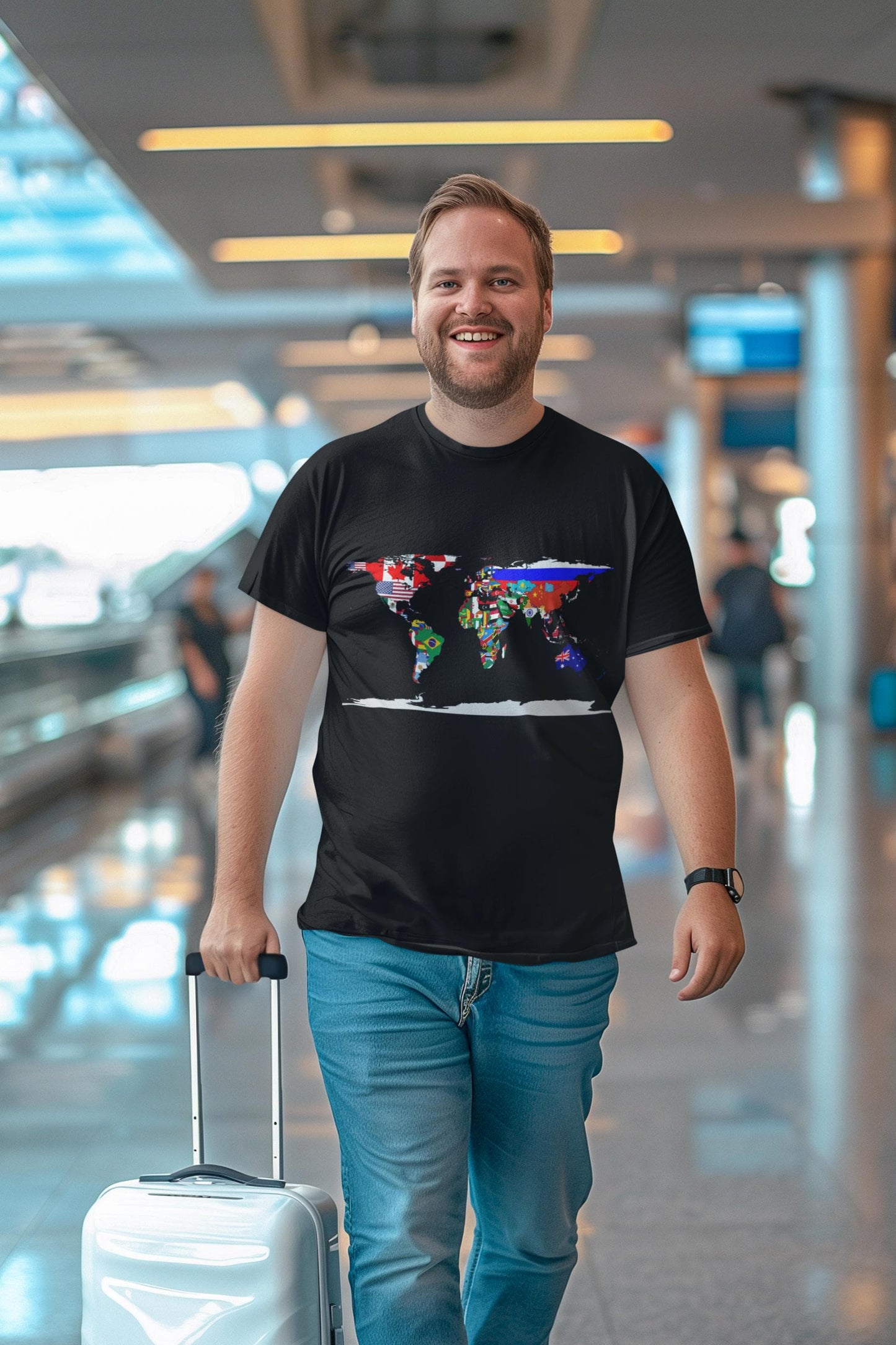 World Map with Flags T-Shirt - All Countries Flag Geography Art