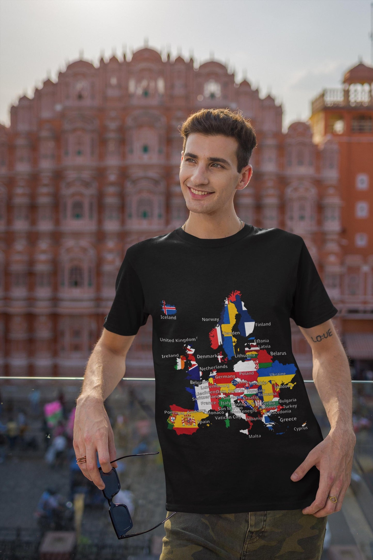 Europe Map with Flags T-Shirt - Detailed European Geography & Travel Art
