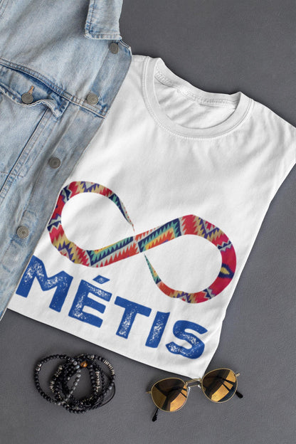 Métis Infinity Symbol T-Shirt - Indigenous Métis Heritage & Beadwork Art