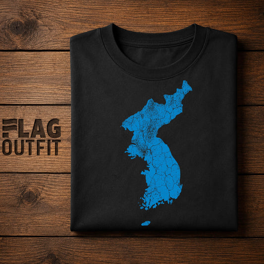 Korean Unification Flag Map Shirt, Unified Korea Peninsula Patriotic Design