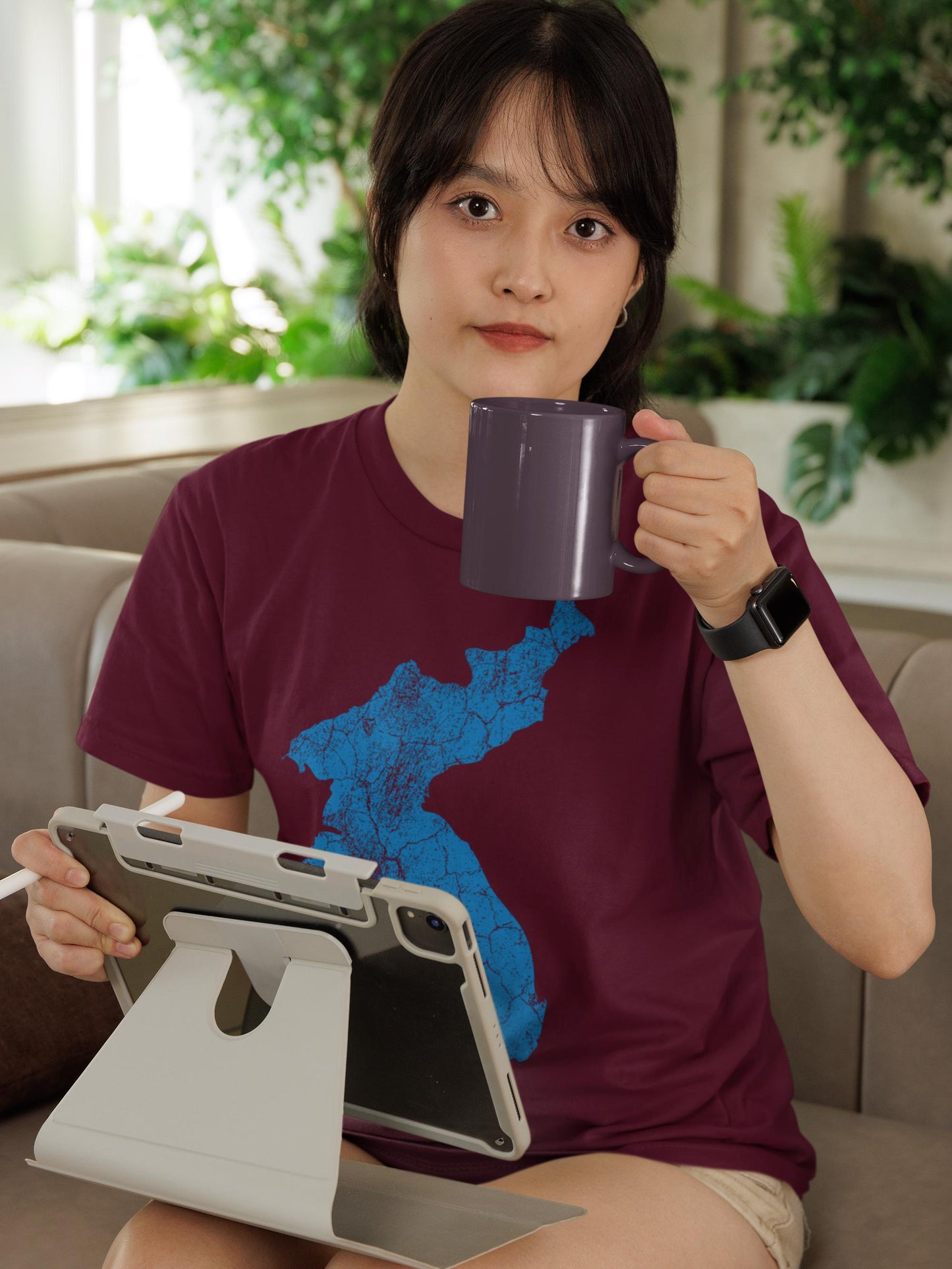Korean Unification Flag Map Shirt, Unified Korea Peninsula Patriotic Design