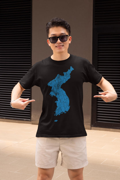 Korean Unification Flag Map Shirt, Unified Korea Peninsula Patriotic Design