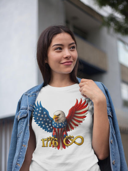 1776 American Eagle Shirt, USA Patriotic Bald Eagle Independence Day Design