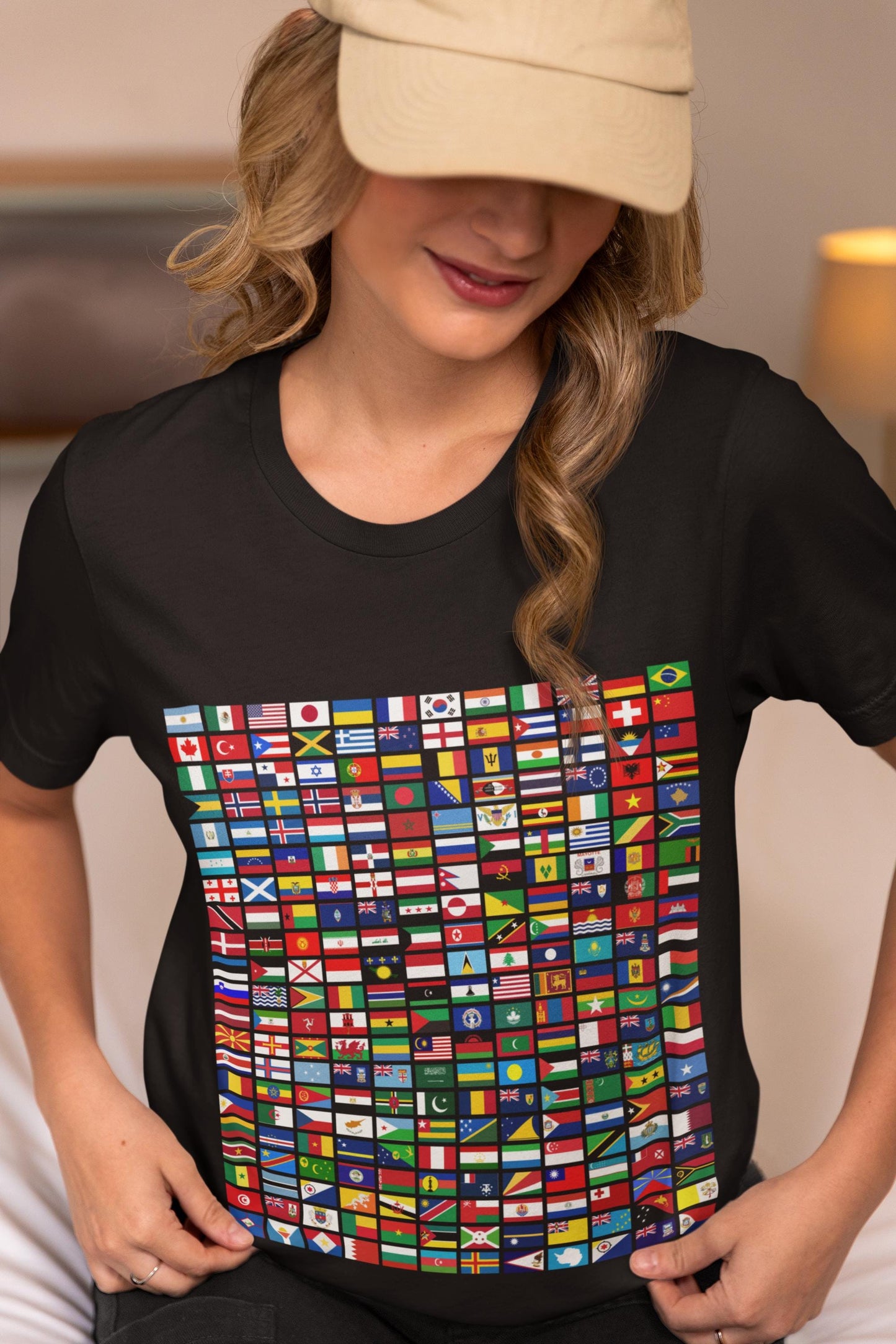 World Flags Grid T-Shirt | International Country Flags Shirt | Geography Lover Gift | Travel Enthusiast Tee