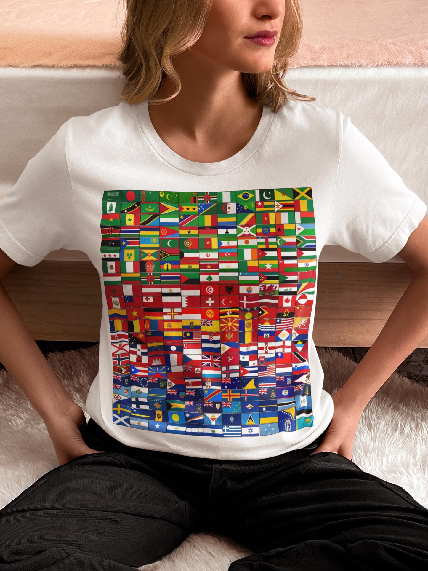 World Flags by Color T-Shirt | International Flag Collage Shirt | Geography Lover Gift | Travel Enthusiast Tee