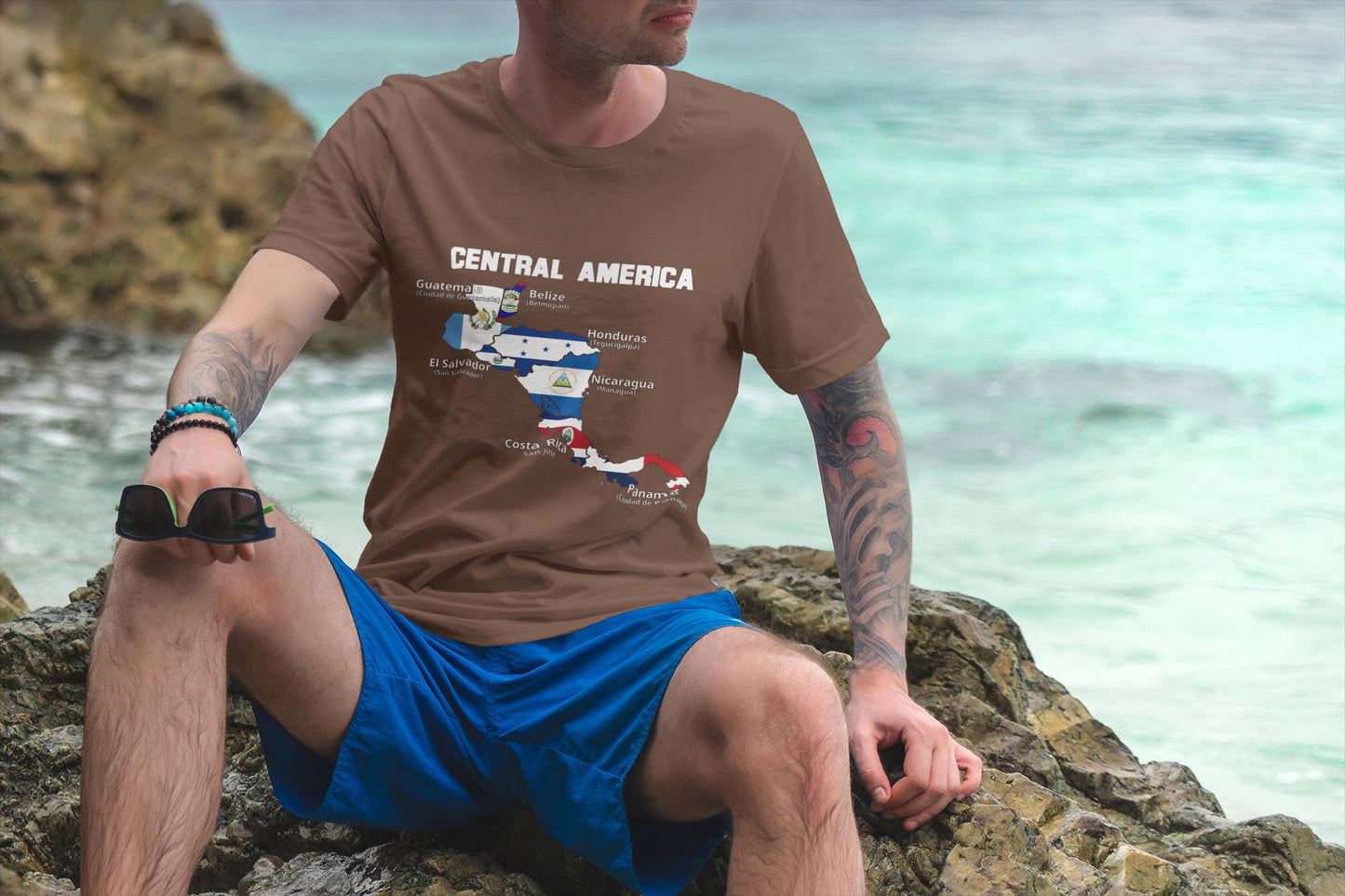 Central America Map T-Shirt | Central American Countries Flags Shirt | Geography Teacher Gift | Travel Lover Tee