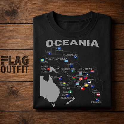 Oceania Countries Map Shirt, Oceania Flag Map, Pacific Islands Map, Australia New Zealand Micronesia Polynesia Melanesia Gift