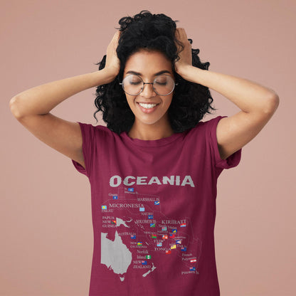 Oceania Countries Map Shirt, Oceania Flag Map, Pacific Islands Map, Australia New Zealand Micronesia Polynesia Melanesia Gift
