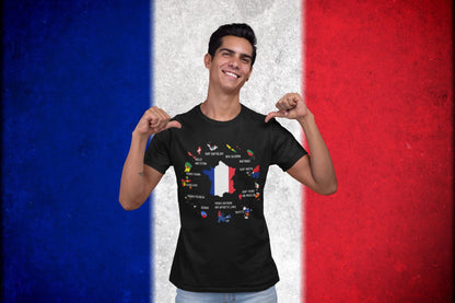 Overseas France Map Shirt, French Overseas Territories Map, French Guiana Guadeloupe Réunion Mayotte New Caledonia Gift