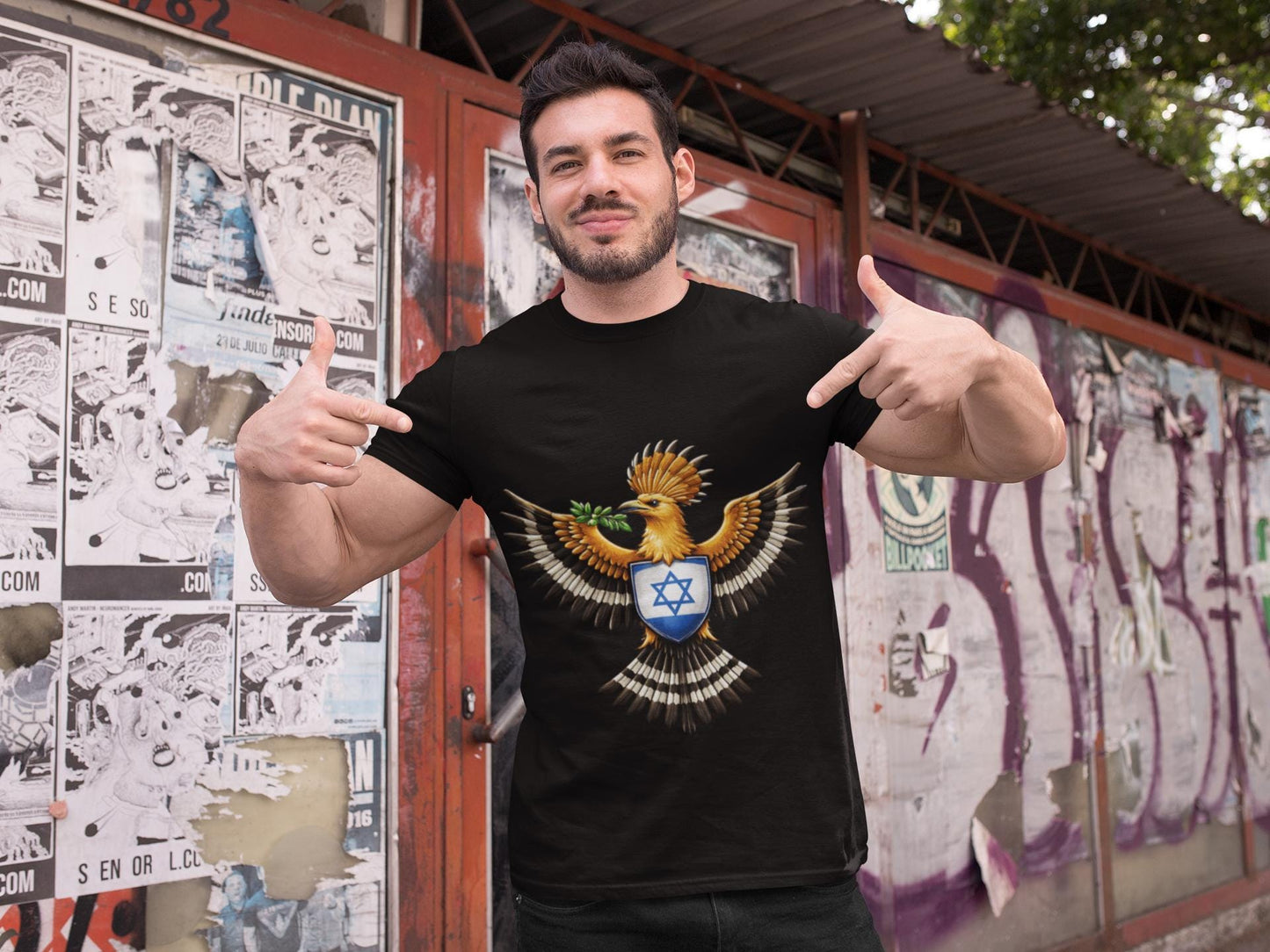 Israel Hoopoe Bird Shirt, Israeli National Bird T-Shirt, Israel Flag Crest, Wildlife Gift, Israeli Heritage Design