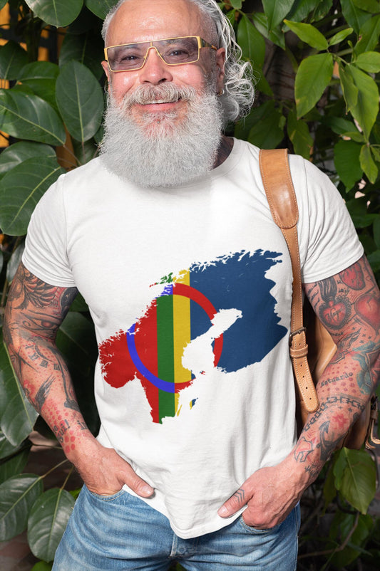 Sámi Indigenous Map Art - Norway, Sweden & Finland Sápmi Heritage T-Shirt