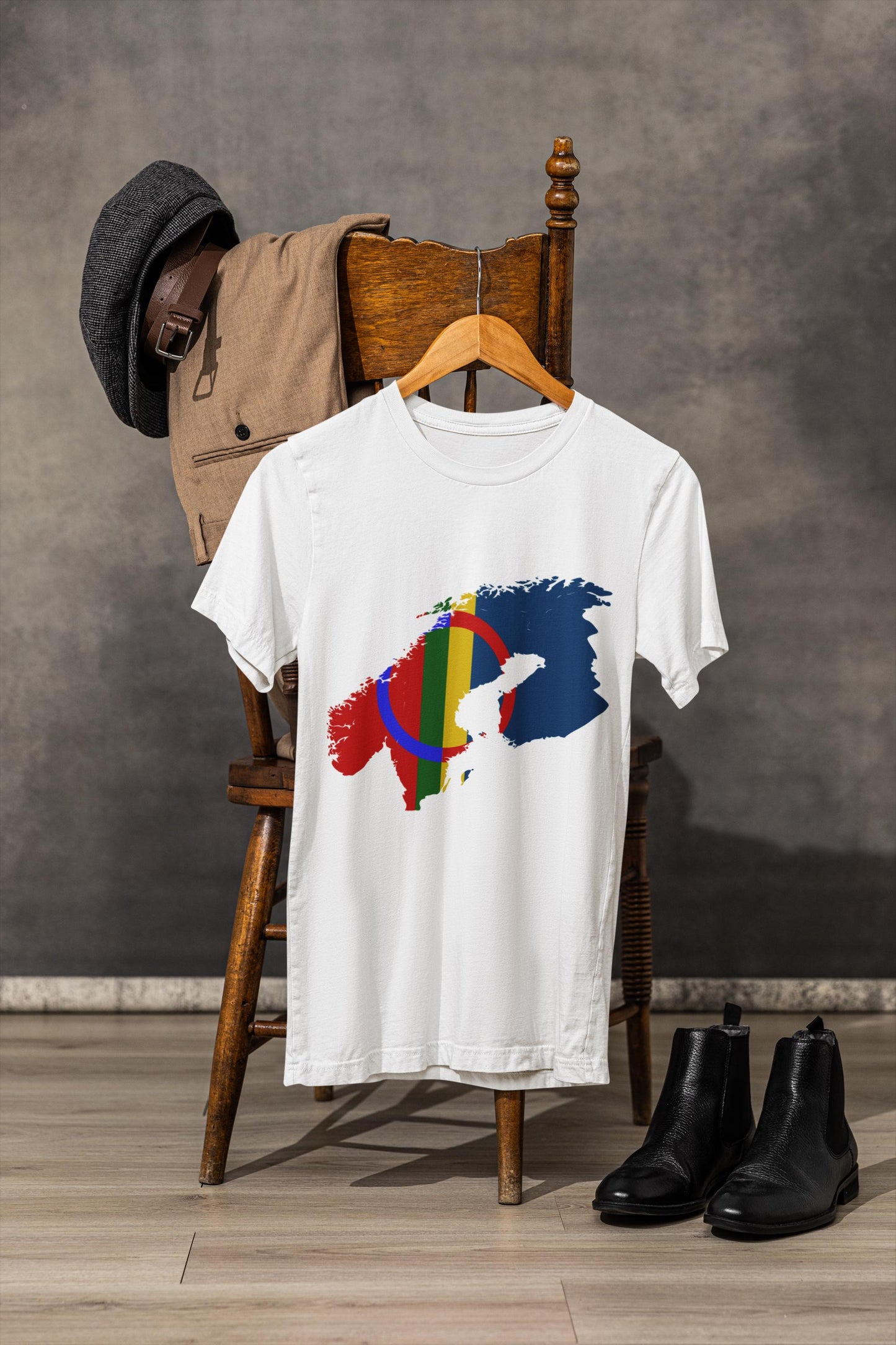 Sámi Indigenous Map Art - Norway, Sweden & Finland Sápmi Heritage T-Shirt